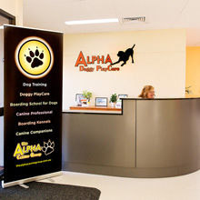 The Alpha Canine Group - reception signage
