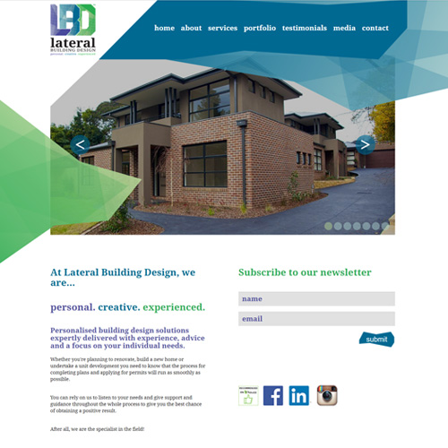 Lateral Building Design - custom designed website