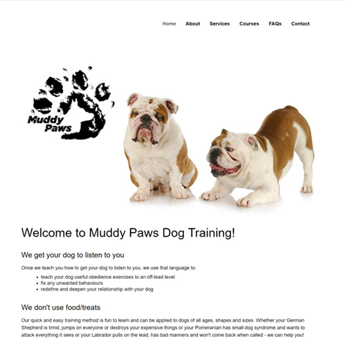 Muddy Paws - basic website